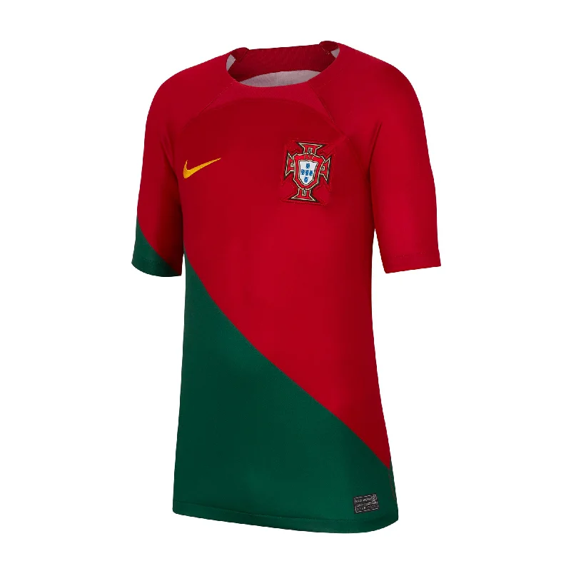 Nike Kids Portugal 2022/23 Home Jersey Pepper Red/Gold Dart