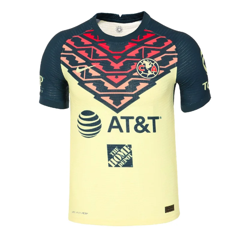 Nike Men's Club America 2021/22 Dri-FIT ADV Home Match Jersey Lemon Chiffon/Armory Navy