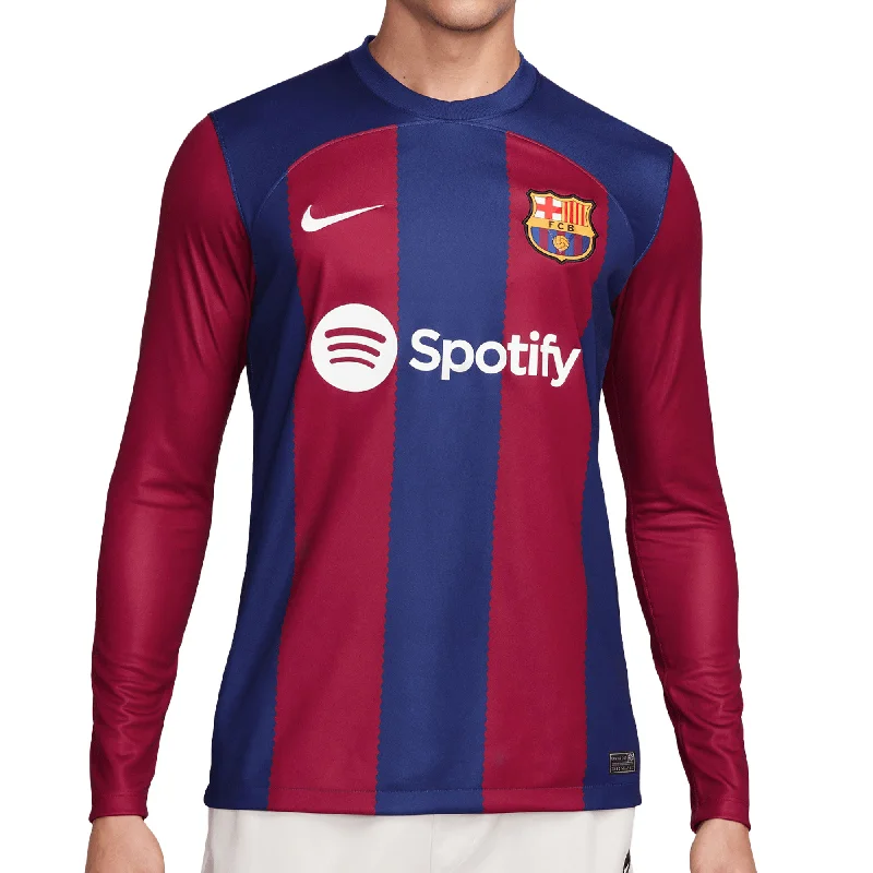 Nike Men's FC Barcelona 2023/24 Long Sleeve Home Jersey Red/Blue