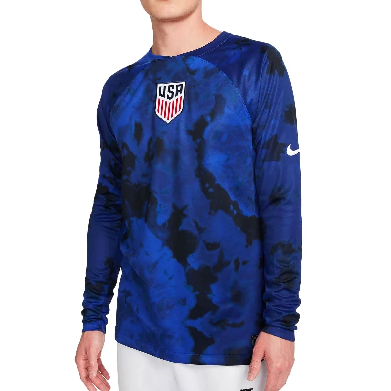 Nike Men's USA 2022/23 Away Long Sleeve Jersey Bright Blue/White