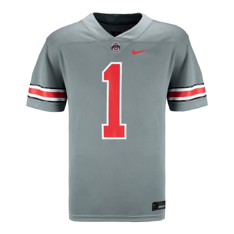 Ohio State Buckeyes Nike #1 Gray Alternate Jersey