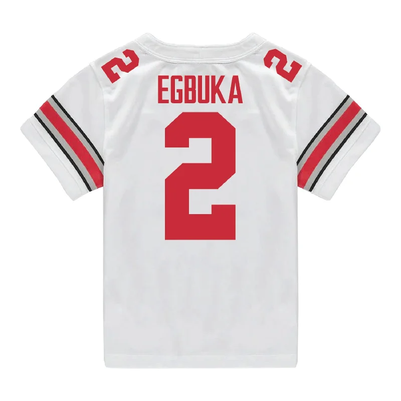 Ohio State Buckeyes Nike #2 Emeka Egbuka Student Athlete White Football Jersey