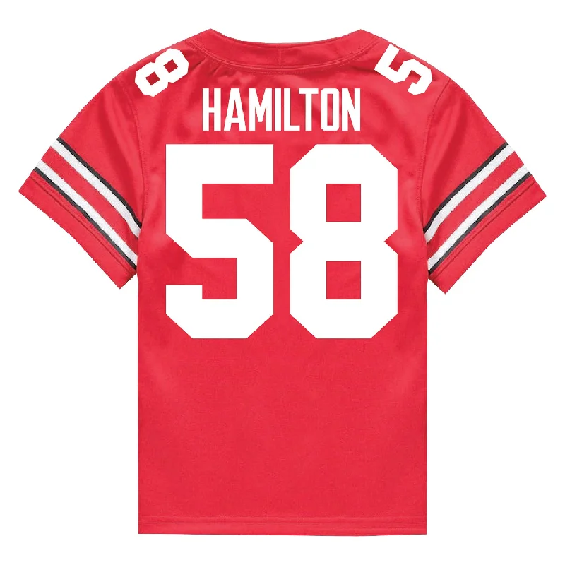 Ohio State Buckeyes Nike #58 Ty Hamilton Student Athlete Scarlet Football Jersey