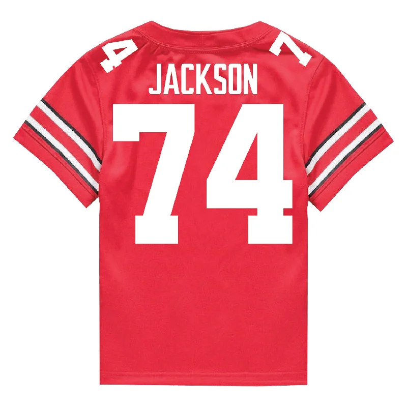 Ohio State Buckeyes Nike #74 Donovan Jackson Student Athlete Scarlet Football Jersey