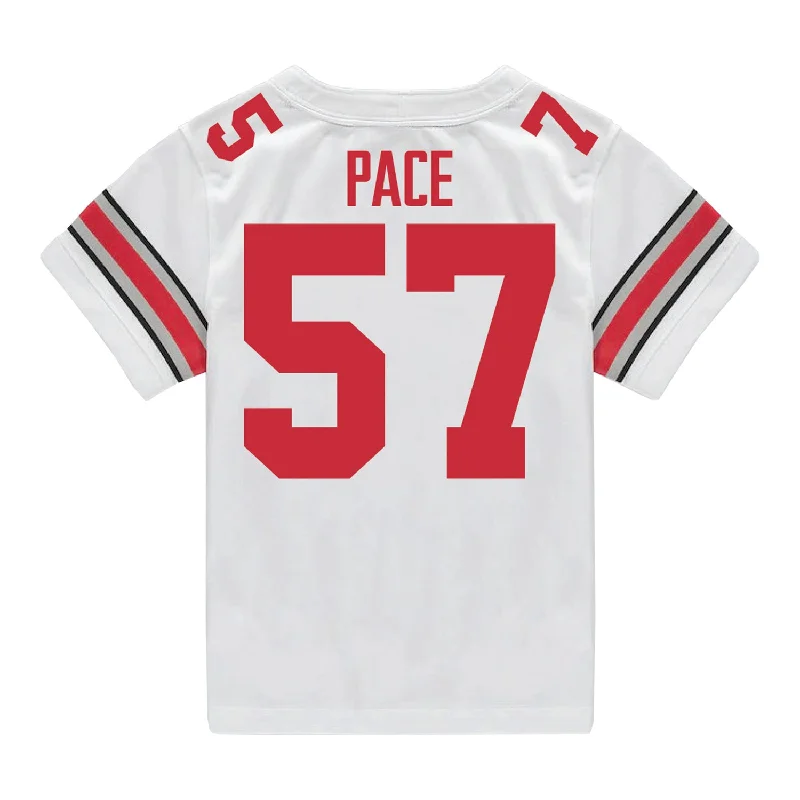 Ohio State Buckeyes Nike #57 Jalen Pace Student Athlete White Football Jersey