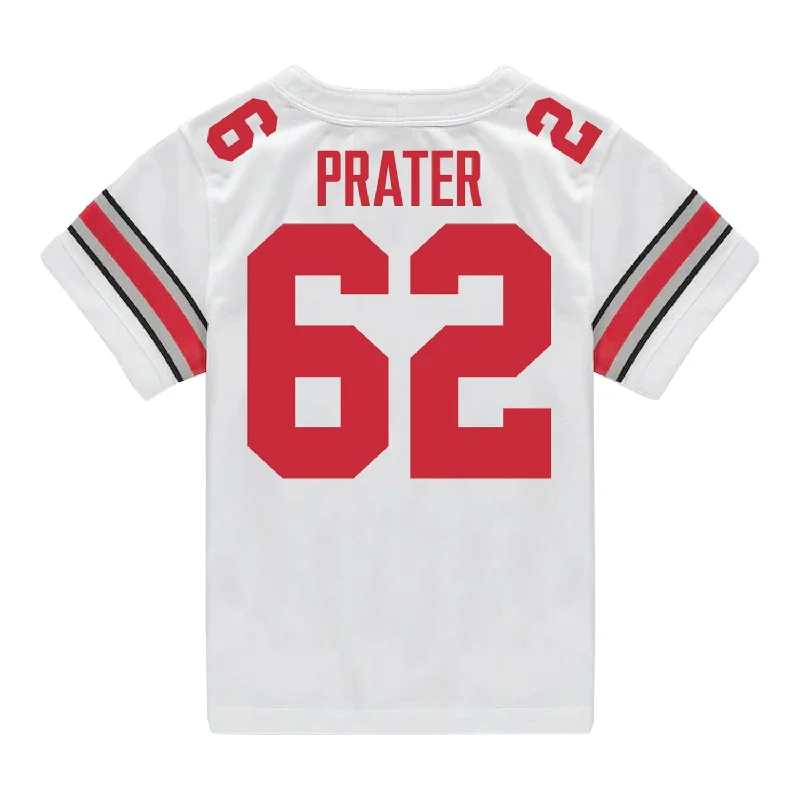 Ohio State Buckeyes Nike #62 Bryce Prater Student Athlete White Football Jersey