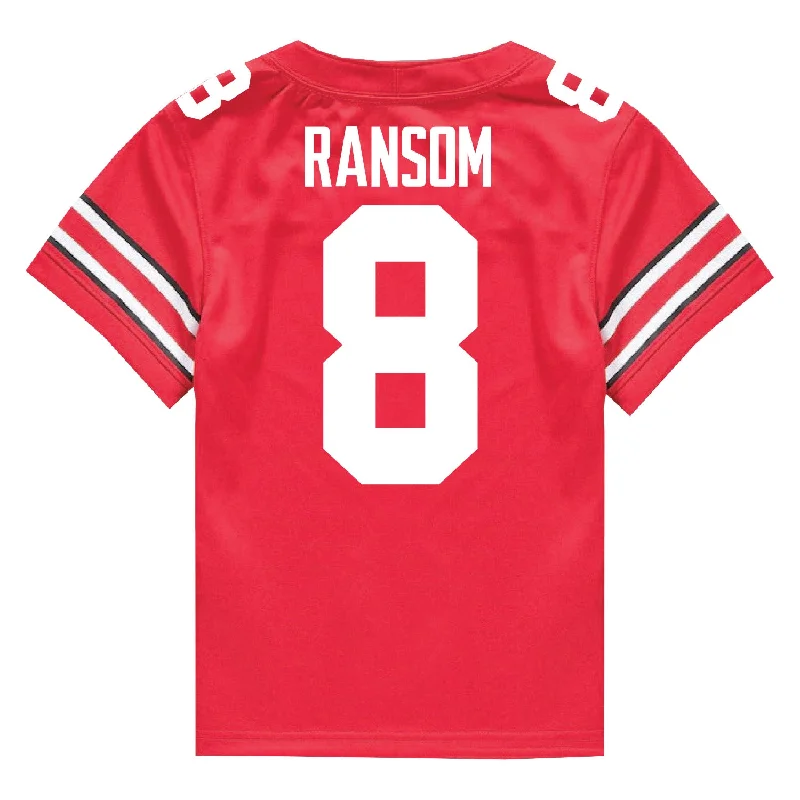 Ohio State Buckeyes Nike #8 Lathan Ransom Student Athlete Scarlet Football Jersey