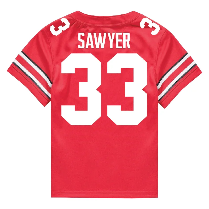 Ohio State Buckeyes Nike #33 Jack Sawyer Student Athlete Scarlet Football Jersey