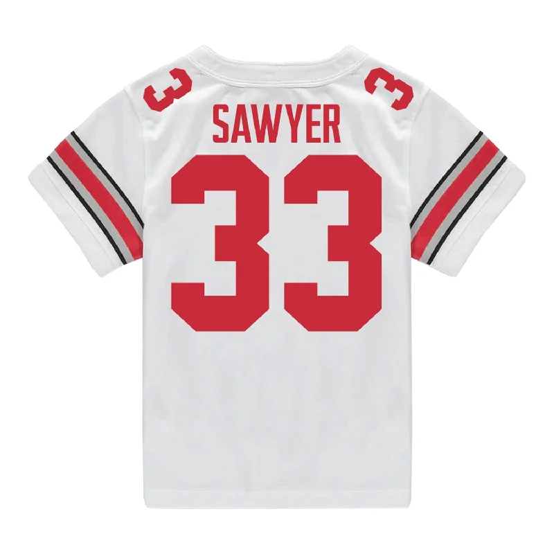 Ohio State Buckeyes Nike #33 Jack Sawyer Student Athlete White Football Jersey