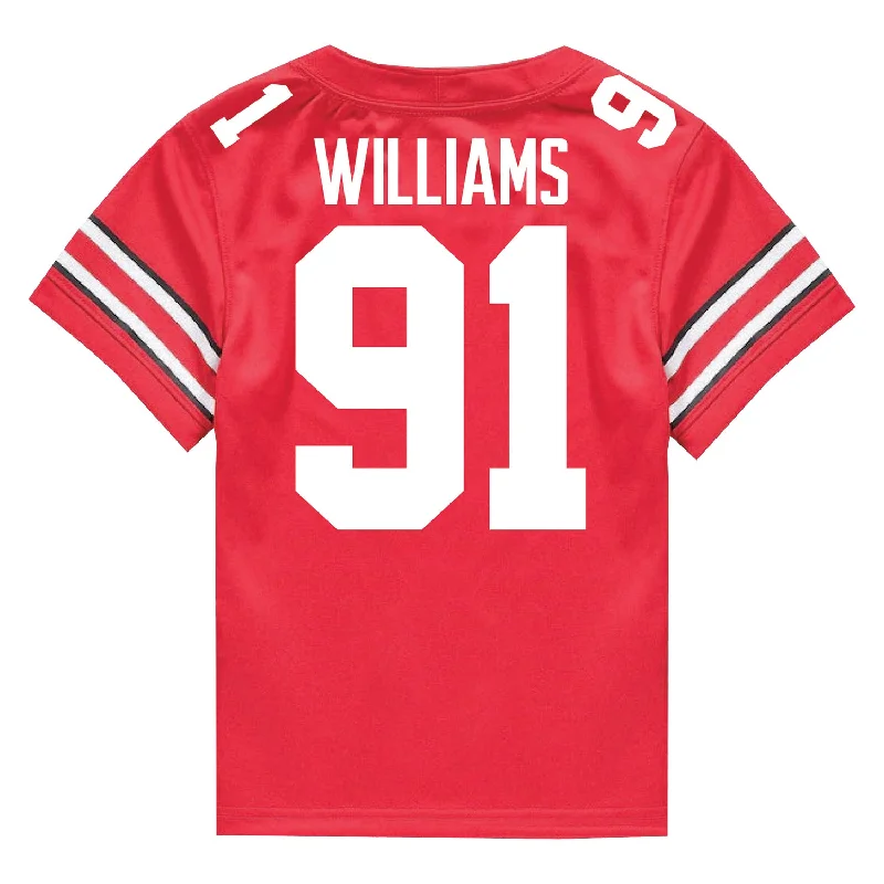 Ohio State Buckeyes Nike #91 Tyleik Williams Student Athlete Scarlet Football Jersey