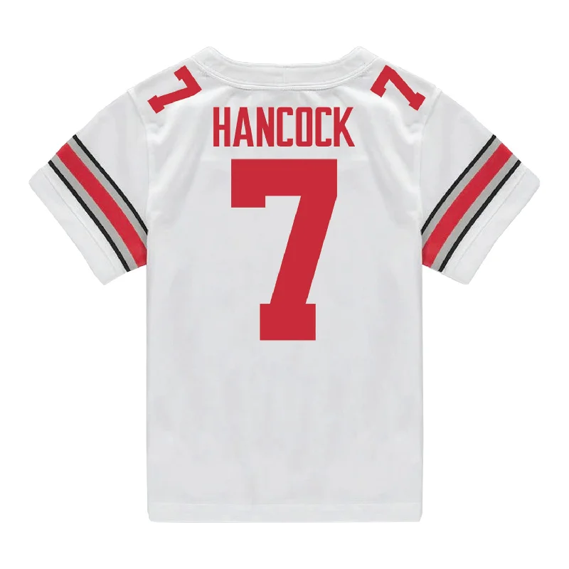 Ohio State Buckeyes Jordan Hancock Nike #7 Student Athlete White Football Jersey