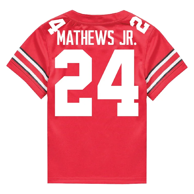 Ohio State Buckeyes Nike #24 Jermaine Mathews Jr.  Student Athlete Scarlet Football Jersey