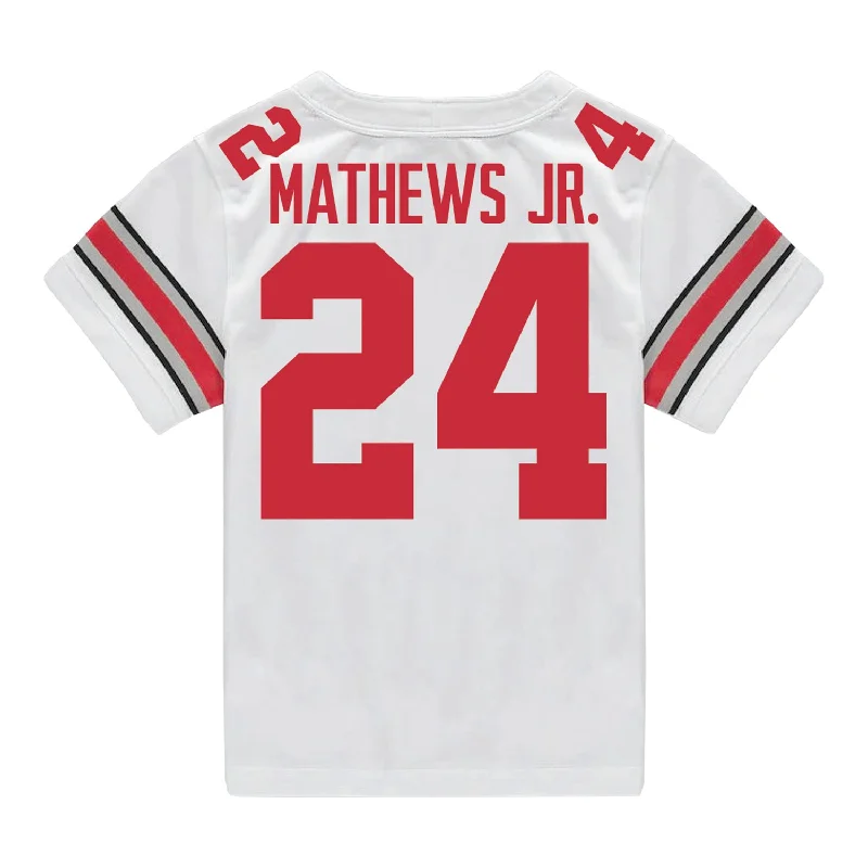 Ohio State Buckeyes Nike #24 Jermaine Mathews Jr. Student Athlete White Football Jersey