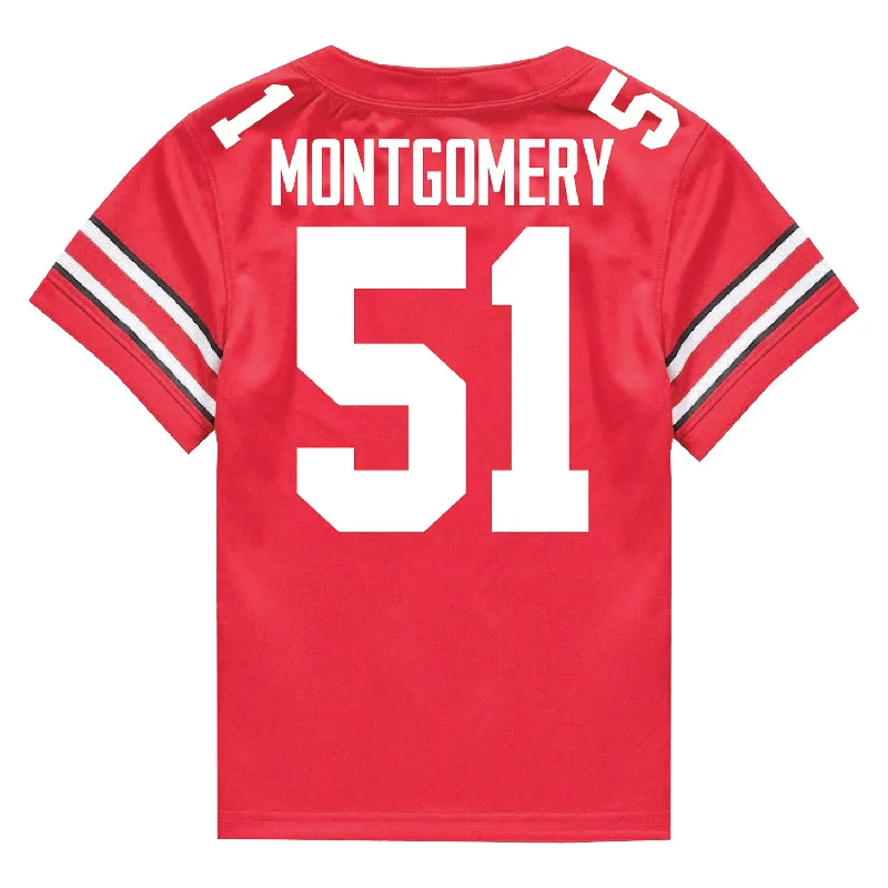 Ohio State Buckeyes Nike #51 Luke Montgomery Student Athlete Scarlet Football Jersey