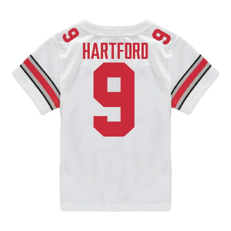 Ohio State Buckeyes Nike #9 Malik Hartford Student Athlete White Football Jersey