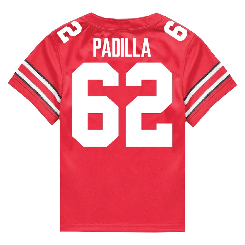 Ohio State Buckeyes Nike #62 Joshua Padilla Student Athlete Scarlet Football Jersey