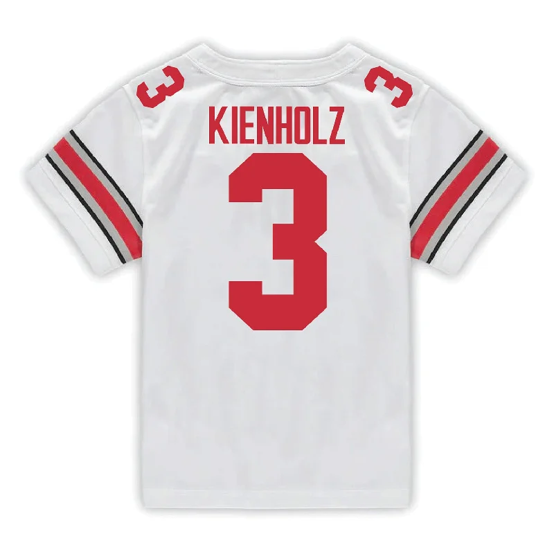 Ohio State Buckeyes Nike #3 Lincoln Kienholz Student Athlete White Football Jersey