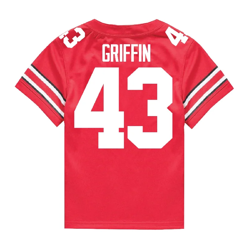 Ohio State Buckeyes Nike #43 Diante Griffin Student Athlete Scarlet Football Jersey