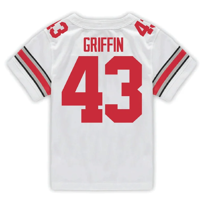 Ohio State Buckeyes Nike #43 Diante Griffin Student Athlete White Football Jersey