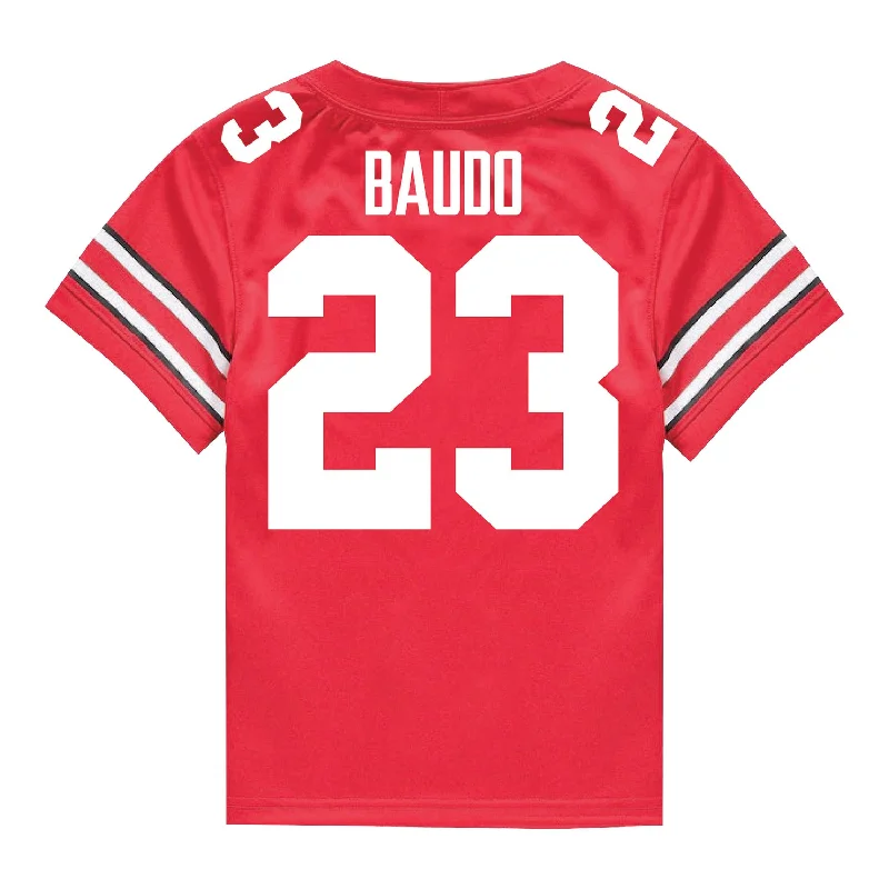 Ohio State Buckeyes Nike #23 Nolan Baudo Student Athlete Scarlet Football Jersey