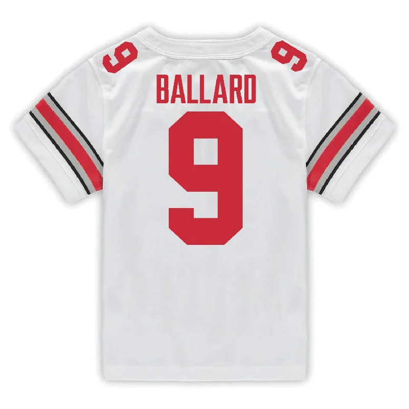 Ohio State Buckeyes Nike #9 Jayden Ballard Student Athlete White Football Jersey