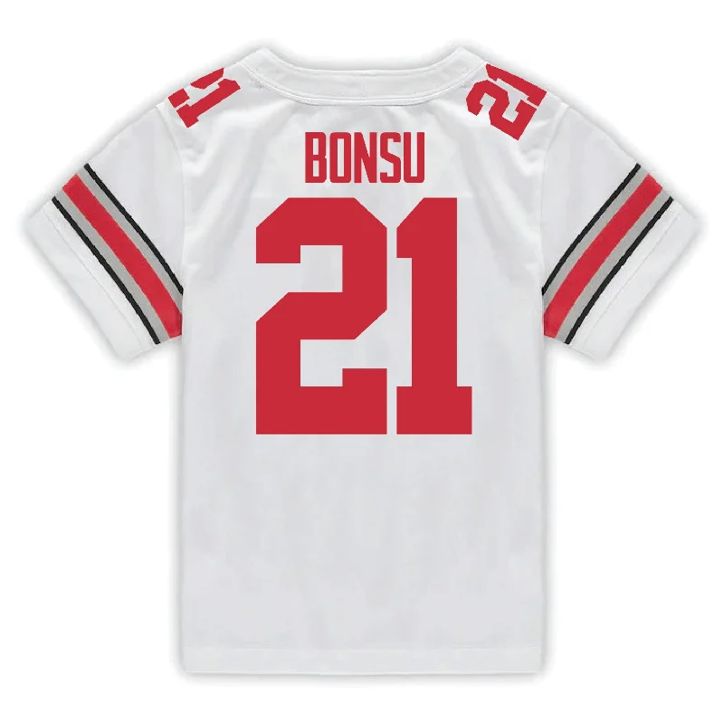 Ohio State Buckeyes Nike #21 Jayden Bonsu Student Athlete White Football Jersey