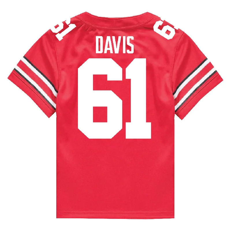 Ohio State Buckeyes Nike #61 Caden Davis Student Athlete Scarlet Football Jersey