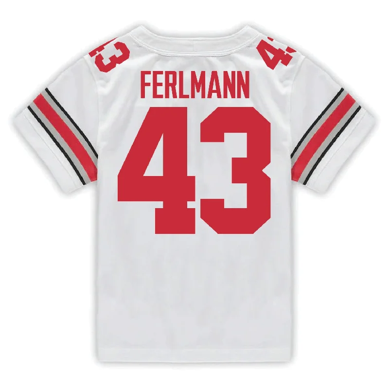 Ohio State Buckeyes Nike #43 John Ferlmann Student Athlete White Football Jersey