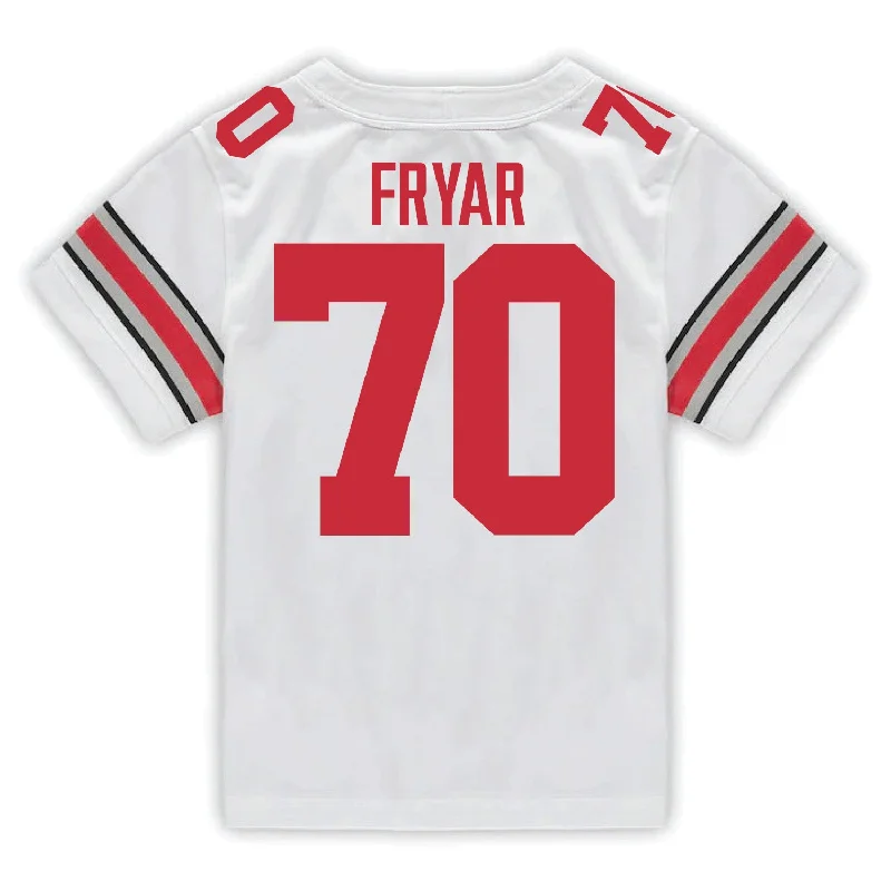 Ohio State Buckeyes Nike #70 Josh Fryar Student Athlete White Football Jersey