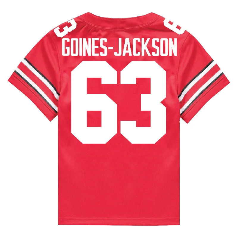 Ohio State Buckeyes Nike #63 Julian Goines-Jackson Student Athlete Scarlet Football Jersey