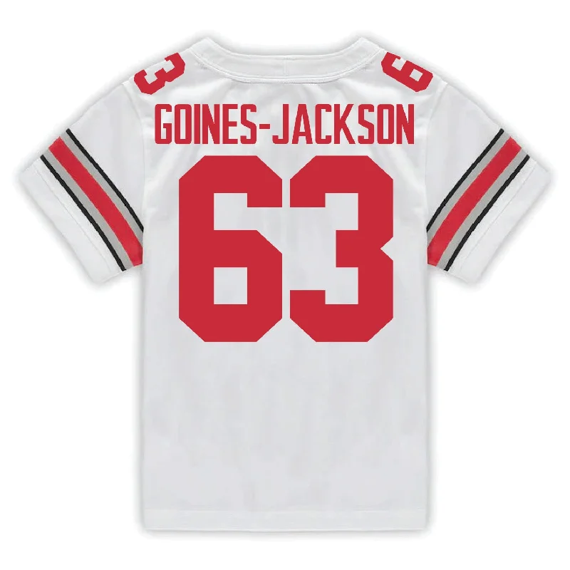 Ohio State Buckeyes Nike #63 Julian Goines-Jackson Student Athlete White Football Jersey