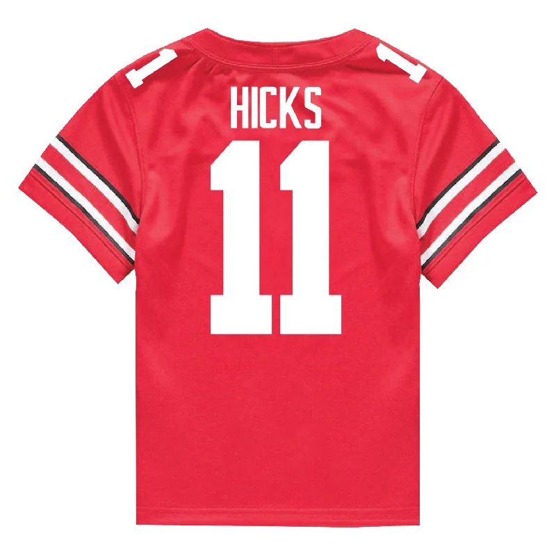 Ohio State Buckeyes Nike #11 C.J. Hicks Student Athlete Scarlet Football Jersey