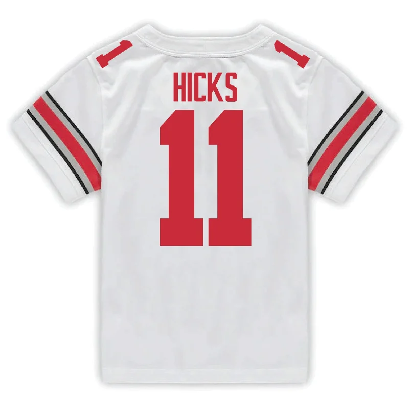 Ohio State Buckeyes Nike #11 C.J. Hicks Student Athlete White Football Jersey