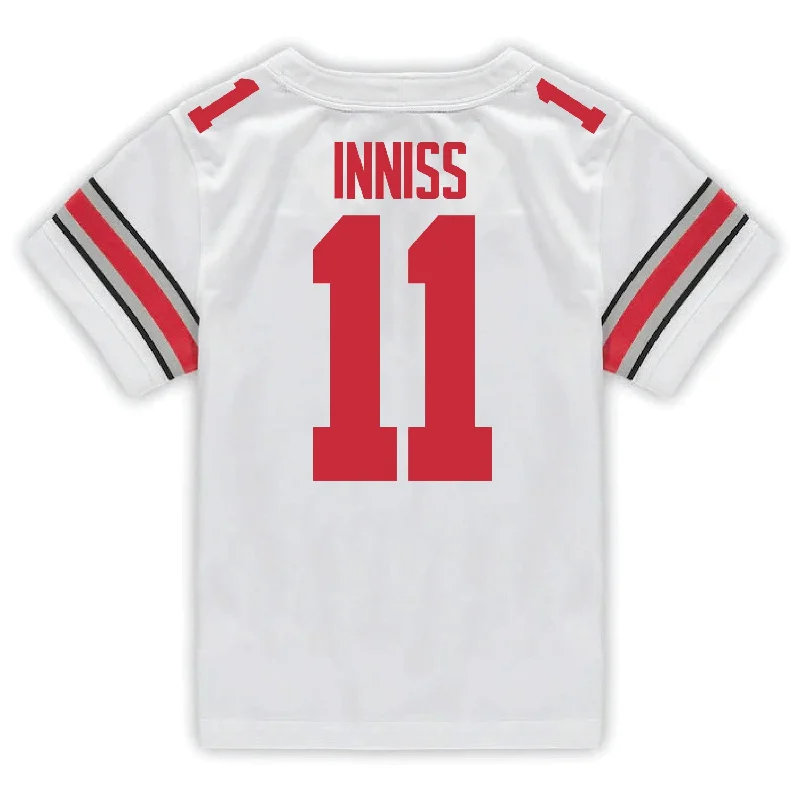 Ohio State Buckeyes Nike #11 Brandon Inniss Student Athlete White Football Jersey