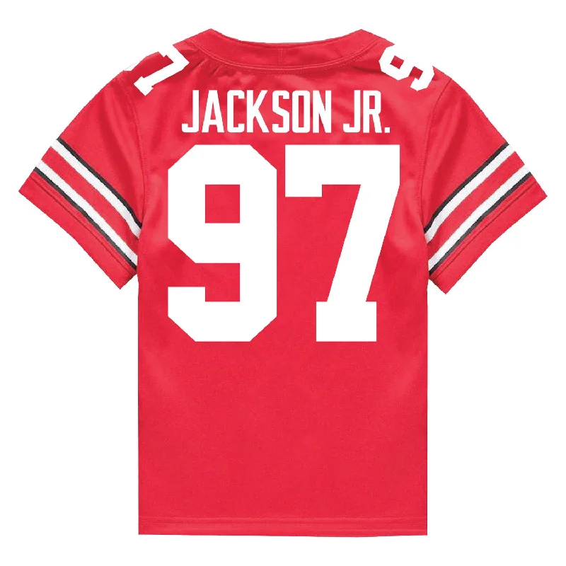 Ohio State Buckeyes Nike #97 Kenyatta Jackson Jr. Student Athlete Scarlet Football Jersey