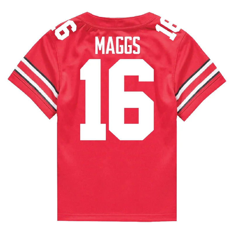 Ohio State Buckeyes Nike #16 Mason Maggs Student Athlete Scarlet Football Jersey