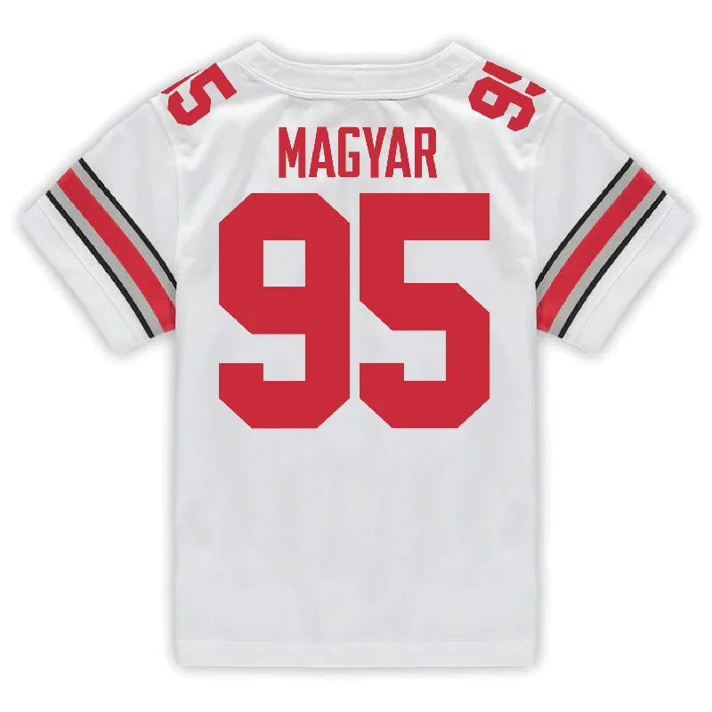 Ohio State Buckeyes Nike #95 Casey Magyar Student Athlete White Football Jersey