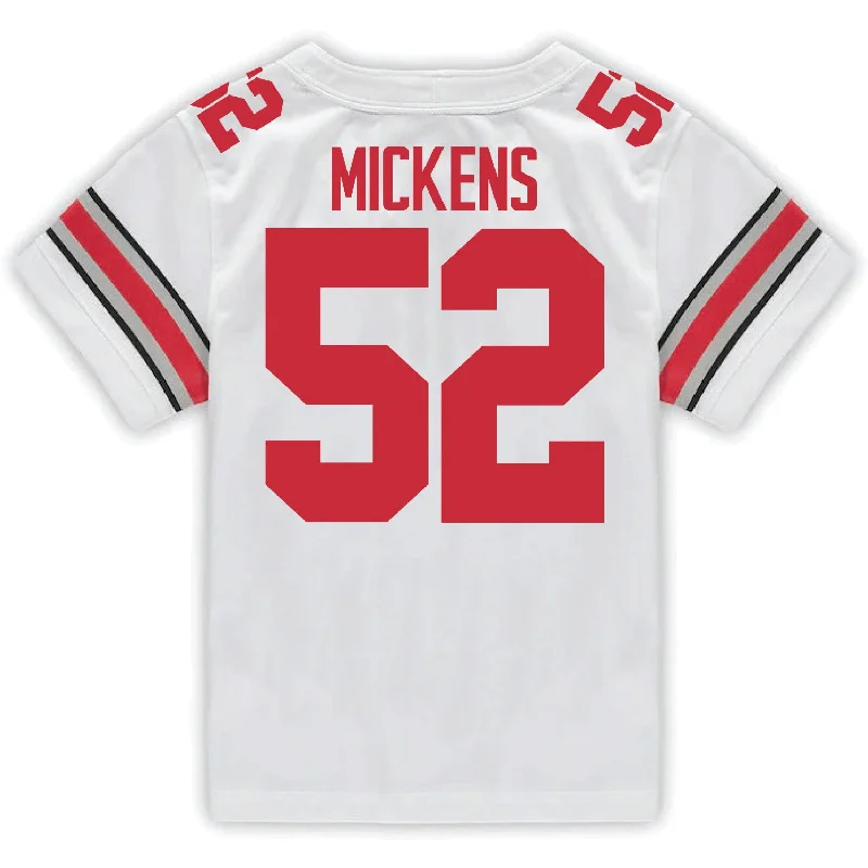 Ohio State Buckeyes Nike #52 Joshua Mickens Student Athlete White Football Jersey