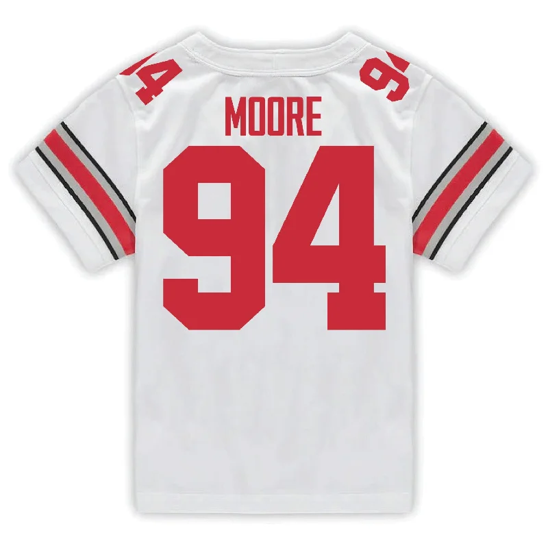 Ohio State Buckeyes Nike #94 Jason Moore Student Athlete White Football Jersey