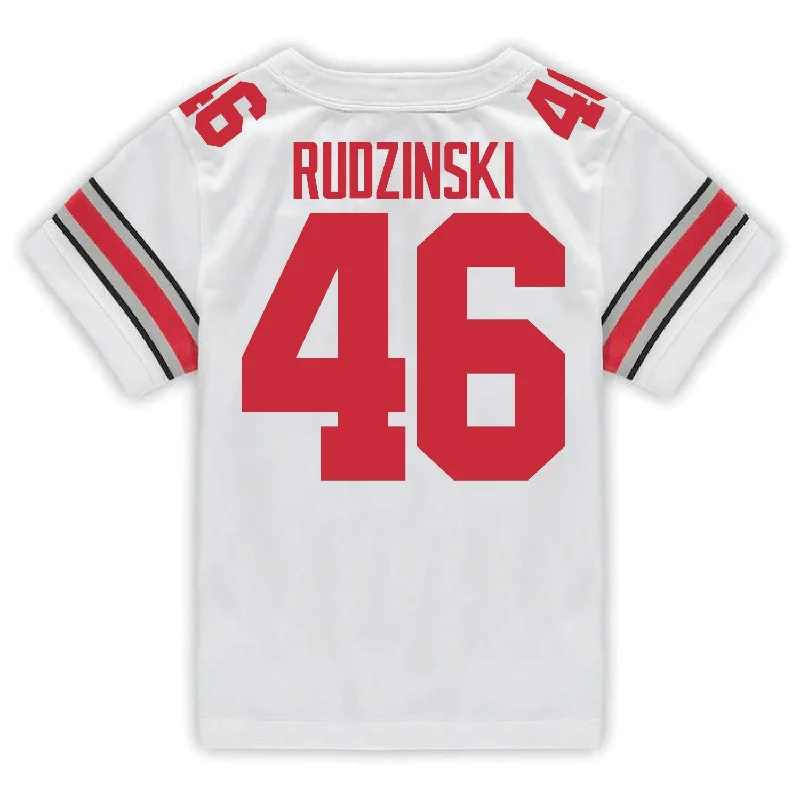 Ohio State Buckeyes Nike #46 Ryan Rudzinski Student Athlete White Football Jersey