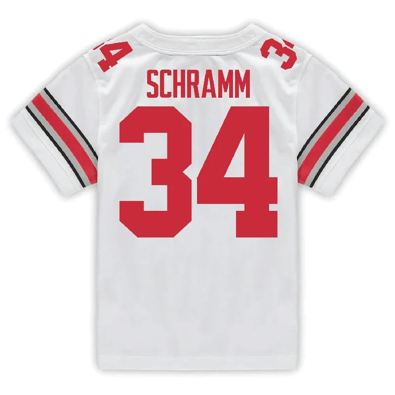 Ohio State Buckeyes Nike #34 Brennen Schramm Student Athlete White Football Jersey