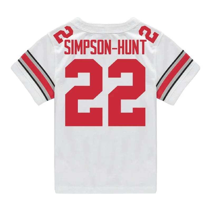 Ohio State Buckeyes Nike #22 Calvin Simpson-Hunt Student Athlete White Football Jersey