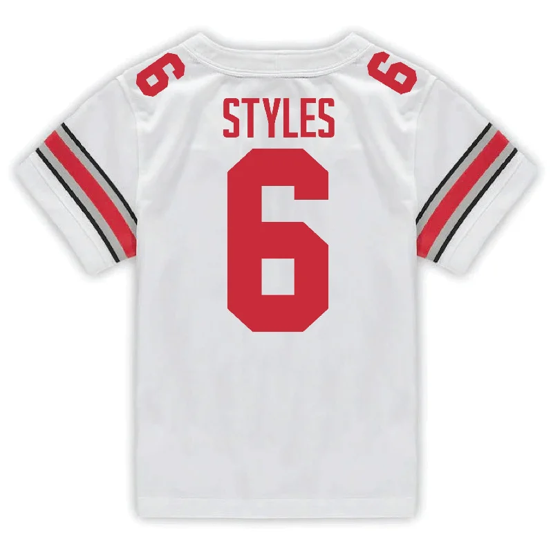 Ohio State Buckeyes Nike #6 Sonny Styles Student Athlete White Football Jersey