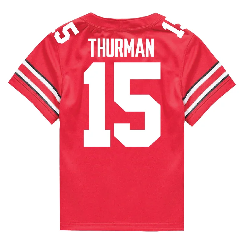 Ohio State Buckeyes Nike #15 Jelani Thurman Student Athlete Scarlet Football Jersey