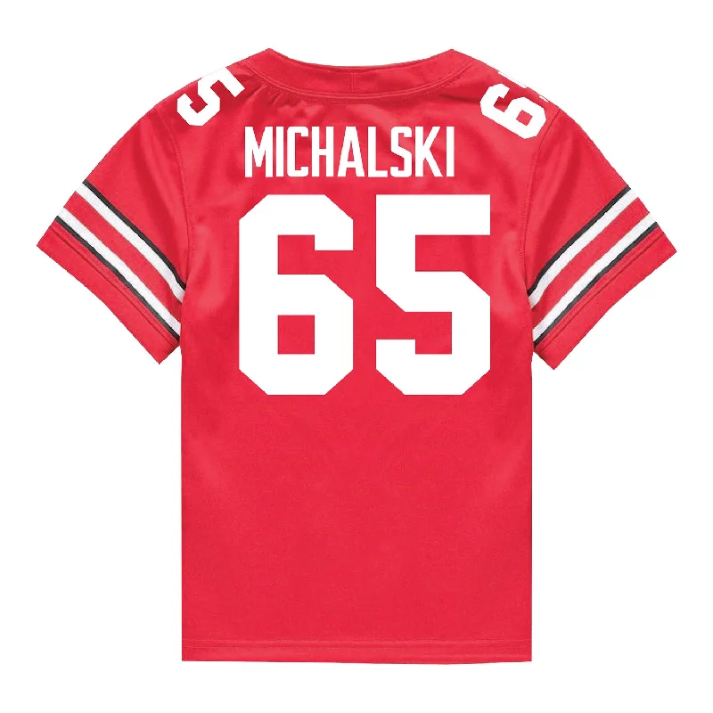 Ohio State Buckeyes Nike #65 Zen Michalski Student Athlete Scarlet Football Jersey