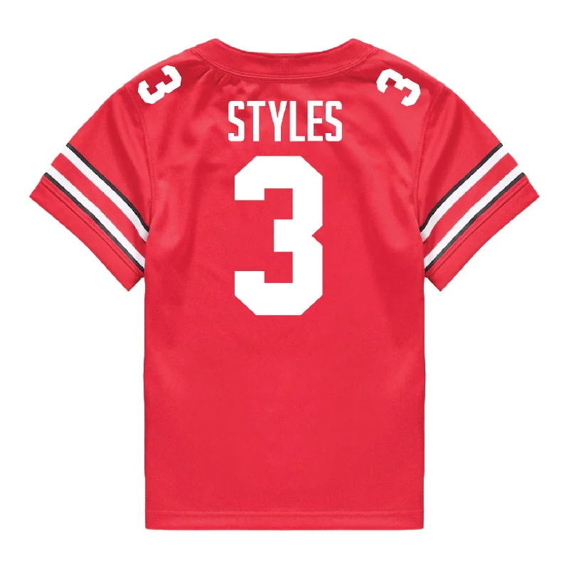 Ohio State Buckeyes Nike #3 Lorenzo Styles Student Athlete Scarlet Football Jersey