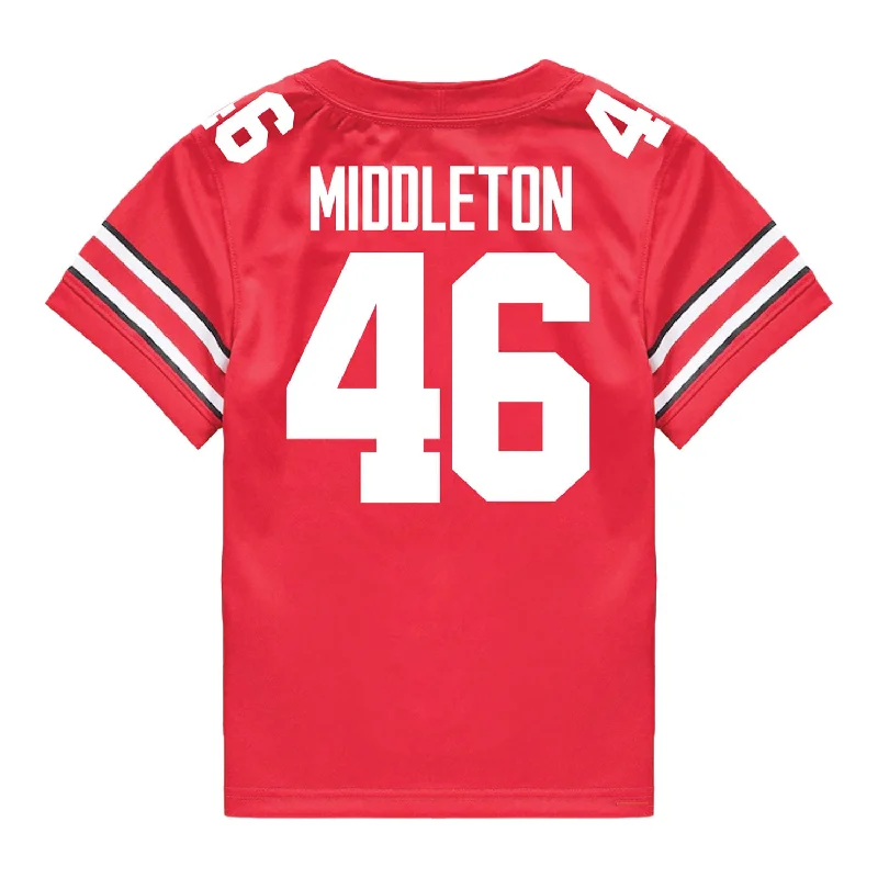 Ohio State Buckeyes Nike #46 Jace Middleton Student Athlete Scarlet Football Jersey