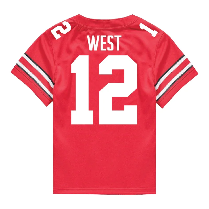 Ohio State Buckeyes Nike #12 Bryce West Student Athlete Scarlet Football Jersey