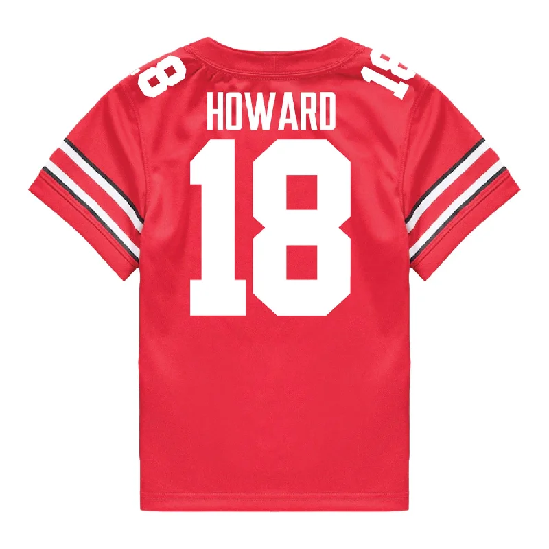 Ohio State Buckeyes Nike #18 Will Howard Student Athlete Scarlet Football Jersey