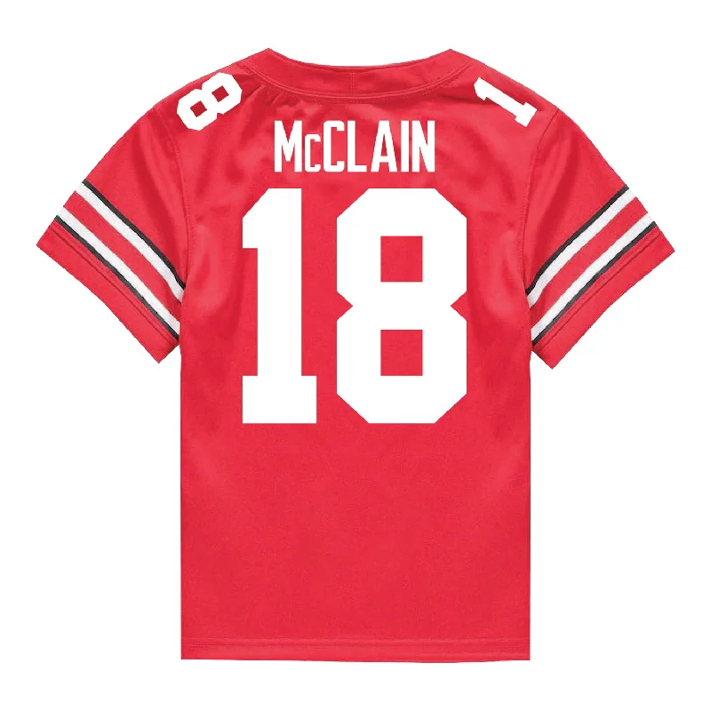 Ohio State Buckeyes Nike #18 Jaylen McClain Student Athlete Scarlet Football Jersey